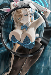  animal_ears asuna_(blue_archive) asuna_(bunny)_(blue_archive) asymmetrical_bangs blonde_hair blue_archive blue_eyes breasts breasts_squeezed_together halo highres large_breasts laundromat leotard long_hair mitsuki3s_kir mole mole_on_breast neck_ribbon pantyhose playboy_bunny rabbit_ears rabbit_tail ribbon tail washing_machine  rating:Questionable score:9 user:danbooru