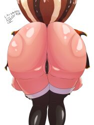  1girl 39baka ass ass_focus bent_over blazblue boots butt_clench from_behind huge_ass leaning leaning_forward makoto_nanaya miniskirt partially_visible_vulva skirt solo squirrel_tail tail thick_thighs thigh_boots thighhighs thighs thong  rating:Sensitive score:19 user:armorcrystal