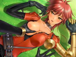  bodysuit grabbing_another&#039;s_breast breasts formal grabbing queen_bonjourno red_hair sano_toshihide short_hair source_request suit tagme tight_clothes yellow_eyes  rating:Questionable score:23 user:ashiyama