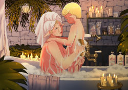  1boy 1girl age_difference ahegao bathroom bathtub breasts cleavage elf huge_breasts large_breasts mixed-sex_bathing mother_and_son naughty_face pointy_ears sex shared_bathing shota supi_(inner_map) vaginal  rating:Explicit score:152 user:Garulpo