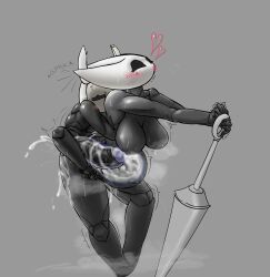  1boy 1girl absurdres ass ass_grab black_skin blush breasts colored_skin cum cum_in_pussy cum_inflation doggystyle ejaculation grabbing grabbing_another&#039;s_ass grabbing_from_behind highres hollow_knight hornet_(hollow_knight) huge_ass huge_penis inflation knight_(hollow_knight) looking_at_viewer medium_breasts penis sex sex_from_behind size_difference stomach_bulge testicles torn_clothes vaginal x-ray  rating:Explicit score:28 user:xAkira
