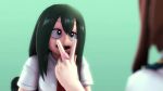  2girls 3d animated aqua_background asui_tsuyu boku_no_hero_academia breasts cunnilingus_gesture female_focus gesture greatm8 green_hair heart heart-shaped_pupils highres long_hair long_tongue looking_at_another multiple_girls necktie school_uniform sexually_suggestive sweatdrop symbol-shaped_pupils tagme tongue tongue_out uraraka_ochako video yuri  rating:Questionable score:313 user:Harupittan