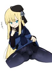  1girl blonde_hair colorized fate/grand_order fate_(series) green_eyes hanuma_hanma lifted_by_self long_hair looking_at_viewer lord_el-melloi_ii_case_files no_panties pantyhose pussy reines_el-melloi_archisorte smile smug teasing third-party_edit  rating:Explicit score:18 user:nach_zehrer