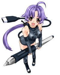  1girl breasts female_focus full_body long_hair orange_eyes purple_hair simple_background solo standing tagme white_background  rating:Sensitive score:1 user:lorddragon