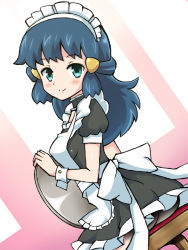 00s 1girl alternate_costume ass blue_hair blush breasts choker chro_(rulurullu) covered_erect_nipples creatures_(company) dawn_(pokemon) enmaided from_side game_freak green_eyes hair_ornament hairclip long_hair looking_at_viewer maid maid_headdress nintendo no_panties pokemon pokemon_(anime) pokemon_dppt pokemon_dppt_(anime) sideboob sitting skirt smile solo tray wrist_cuffs rating:Questionable score:68 user:danbooru