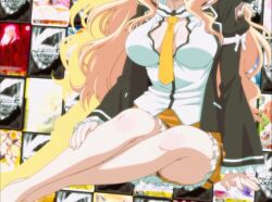  between_breasts blonde_hair breasts cleavage curly_hair curvy easter_egg egg faceless faceless_female fate_(series) feet fingernails head_out_of_frame jacket large_breasts legs long_hair lyrical_nanoha mahou_shoujo_lyrical_nanoha matou_sakura neck necktie necktie_between_breasts open_clothes open_jacket open_shirt ribbon school_uniform screencap shizuru_(weiss_survive) sitting skirt stitched tagme third-party_edit weiss_survive weiss_survive_r yellow_necktie  rating:General score:10 user:Mythras