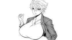 1girl breasts dogtags large_breasts nesz_r scar scar_on_face short_hair tomboy  rating:Questionable score:2 user:NoBody010