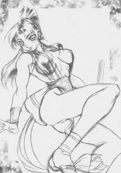 breasts cleavage concept_art drawing covered_erect_nipples fatal_fury highres monochrome nipple_slip nipples oobari_masami ponytail ribs shiranui_mai sideboob sketch smile snk rating:Questionable score:18 user:Hellstinger