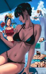  bikini breasts colorized eyelashes_(one-punch_man) fubuki_(one-punch_man) genos king_(one-punch_man) large_breasts lily_(one-punch_man) mountain_ape_(one-punch_man) one-punch_man saitama_(one-punch_man) swimsuit third-party_edit wilwal2020 