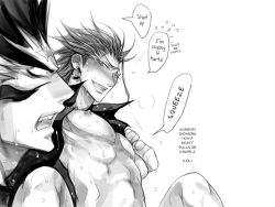  00s 2boys blush bottomless censored earrings eyeshield_21 from_behind gaou_rikiya grabbing grin harikonotora in_lap jewelry long_hair male_focus marco_reiji monochrome multiple_boys muscular nipples open_clothes open_shirt scar shirt simple_background size_difference smile spread_legs sweat tears text_focus translated very_long_hair yaoi  rating:Explicit score:6 user:FuckTheLightSwitch