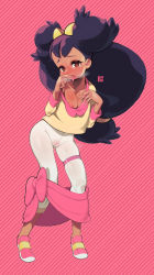  1girl bad_id bad_pixiv_id breasts creatures_(company) dress eyebrows feet game_freak highres iris_(pokemon) liline_(liline_01) long_hair nintendo one_eye_closed open_mouth pokemon pokemon_bw purple_hair pussy red_eyes socks solo tongue tongue_out very_long_hair wink  rating:Explicit score:63 user:ninjacaf