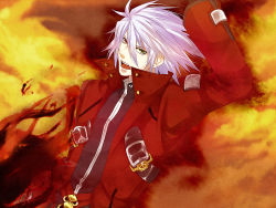  1boy arc_system_works blazblue heterochromia male_focus open_mouth ragna_the_bloodedge short_hair solo white_hair  rating:Sensitive score:3 user:lorddragon