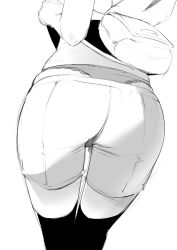 1girl ass ass_focus from_behind highres maydrawfag monochrome naruto naruto_(series) panties shorts sketch solo uchiha_sarada underwear whale_tail_(clothing) rating:Sensitive score:123 user:cdrthfdf