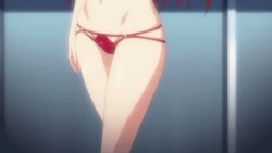  1girl animated animated_gif bikini breasts cleavage covered_erect_nipples demon_girl large_breasts long_hair naruse_mio navel one_eye_closed red_bikini red_eyes red_hair screencap shinmai_maou_no_testament swimsuit tagme wink  rating:Sensitive score:74 user:JHJlegacy109