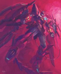  absurdres arms_at_sides cable clenched_hands commentary_request dated full_body gundam gundam_epyon gundam_wing gundam_wing_endless_waltz highres legs_apart mecha mecha_focus mechanical_wings mobile_suit molai no_humans robot science_fiction signature solo v-fin wings 