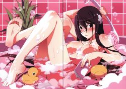  bath blush breasts feet grisaia_(series) grisaia_no_kajitsu highres legs nipples official_art rubber_duck sakaki_yumiko soles stitched third-party_edit wet  rating:Questionable score:53 user:justtrynanut