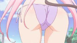 1girl animated animated_gif ass demon_tail from_behind lala_satalin_deviluke panties pink_hair pink_theme screencap tail thighs to_love-ru underwear wedgie rating:Questionable score:119 user:wakethelight