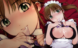 apron breasts condom highres maid maid_apron zoom_layer rating:Explicit score:8 user:AlmaNegra
