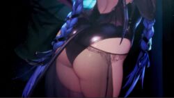  1girl ahoge animated armpits ass ass_shake bare_shoulders bat_wings black_collar black_footwear black_garter_straps black_gloves black_leotard blue_eyes blue_hair blush bouncing_ass braid breasts brown_dust_2 cleavage collar covered_navel crossover demon_girl demon_tail demon_wings elbow_gloves fake_wings garter_belt garter_straps gloves groin hair_between_eyes hair_ribbon hand_on_own_chest head_wings heart heart_tail high_heels highleg highleg_leotard highres huge_ass leotard long_hair looking_at_viewer low_wings mushoku_tensei no_bra no_panties official_art ribbon roxy_migurdia sidelocks skindentation small_breasts tagme tail thick_thighs thighhighs thighs twin_braids very_long_hair video waist_cape wings  rating:Sensitive score:79 user:PuttHutt