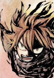 1boy angry cleaned fairy_tail looking_at_viewer male_focus mashima_hiro natsu_dragneel official_art open_mouth rating:Sensitive score:9 user:jojosstand