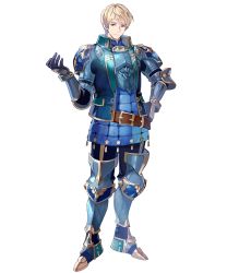  1boy armor belt blonde_hair clive_(fire_emblem) fire_emblem fire_emblem_echoes:_shadows_of_valentia fire_emblem_heroes full_body gauntlets hand_on_own_hip highres kotetsu_(popeethe) looking_at_viewer male_focus mole mole_under_mouth nintendo official_art open_mouth purple_eyes short_hair smile solo standing transparent_background  rating:General score:2 user:danbooru
