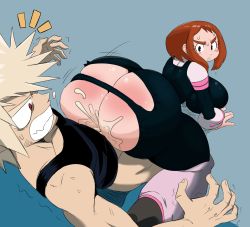 1boy 1girl absurdres against_wall ass bakugou_katsuki bloxwastesyourtime blush_stickers bodysuit boku_no_hero_academia breasts clothed_sex cum curvy doggystyle eric_lowery from_behind hetero highres huge_ass large_breasts open_mouth sex sex_from_behind sweat thick_thighs thighs uncensored uraraka_ochako rating:Explicit score:82 user:Baldox