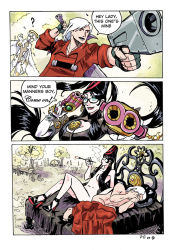 00s 1boy 1girl 3koma aftersex bad_deviantart_id bad_id bayonetta bayonetta_(series) bayonetta_1 bed black_hair blue_eyes bodysuit breasts capcom cigarette cigarette_holder cleavage cleavage_cutout clothing_cutout comic creator_connection crossover dante_(devil_may_cry) devil_may_cry_(series) dual_wielding gun handgun hetero holding long_hair nude rape ruined_for_marriage smoking sword tears very_long_hair weapon weremole white_hair rating:Questionable score:59 user:danbooru