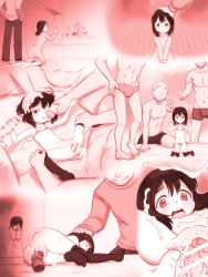  2girls 4boys aftersex ass bar_censor bikini censored covering_face cum cum_in_pussy double_v dress faceless faceless_male flat_chest forced_to_watch hand_on_another&#039;s_head handjob highres kneeling loli lying monochrome mother_and_daughter multiple_boys multiple_girls nipples object_insertion on_side one_eye_closed original penis pink_theme pussy rape sex swimsuit tears teruki_kuma v vaginal vaginal_object_insertion  rating:Explicit score:731 user:Dweenie