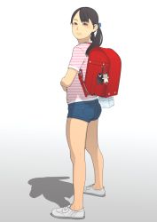  1girl ass backpack bag from_behind loli looking_back randoseru shinchou_ni_kansuru_kousatsu short_shorts shorts standing  rating:Questionable score:29 user:Loli_fantasia