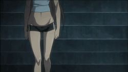  animated animated_gif bouncing_breasts breasts glasses highschool_of_the_dead long_hair midriff pink_hair shorts stairs takagi_saya tank_top thighs  rating:Questionable score:139 user:ebola9717
