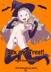  1girl aurore aurore_(takatou_sora) blonde_hair blush brown_hair censored costume fangs female_focus flat_chest full_body loli long_hair looking_at_viewer original pussy simple_background solo tagme takatou_sora tampon_string text_focus vampire  rating:Explicit score:49 user:lowenzo