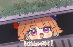  1girl :d chibi commentary_request english_text grate hololive hololive_english it_(stephen_king) open_mouth orange_hair parody pink_eyes sewer_grate smile solo storm_drain takanashi_kiara virtual_youtuber yasashi_v  rating:Sensitive score:4 user:Apple369360