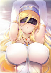  armpits blindfold blonde_hair breasts chest_outline goblin_slayer! highres large_breasts sword_maiden  rating:Questionable score:61 user:Yano0