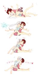  +++ 2girls ^^^ asphyxiation between_breasts blush breast_smother breasts brown_hair comic couple english_text closed_eyes face_between_breasts face_to_breasts head_between_breasts head_on_chest heart highres hug kemonomimi_mode kiss kuma_(bloodycolor) multiple_girls ruby_rose rwby shorts side_ponytail simple_background sitting sitting_on_lap sitting_on_person smother tail tail_wagging twintails weiss_schnee white_hair yuri  rating:Sensitive score:93 user:danbooru