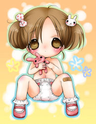  1girl artist_request brown_eyes brown_hair diaper loli lowres pink_footwear shoes socks source_request tagme white_legwear  rating:Questionable score:27 user:czchov_smirnoff