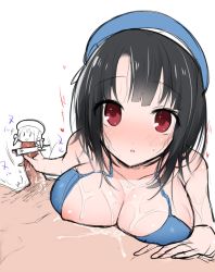 10s 1girl bad_id bad_nijie_id batsubyou bikini black_hair blush breasts censored character_censor cleavage covered_erect_nipples cum cum_on_body cum_on_breasts cum_on_upper_body donacoo error_musume girl_holding_a_cat_(kancolle) handjob hat heart kantai_collection large_breasts looking_at_viewer nipple_slip nipples novelty_censor penis personification red_eyes short_hair solo_focus swimsuit takao_(kancolle) yuuhi_homare rating:Explicit score:39 user:danbooru