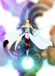  10s 1boy aiguillette coat dyed_bangs gears gloves highres male_focus multicolored_hair nagatox solo star_(symbol) star_driver sword tsunashi_takuto weapon 