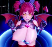 1girl 3d animated arcadia_(arcadiamkii) bouncing_breasts breasts breasts_out cleavage demon_girl demon_tail fang glowing glowing_eyes hanging_breasts honey_select horns huge_breasts illusion_soft looking_at_viewer looping_animation lowres monster_girl nipples open_mouth paizuri_invitation pointy_ears red_eyes red_hair solo standing tail tongue tongue_out twintails video wings yellow_eyes rating:Questionable score:206 user:setsuna09