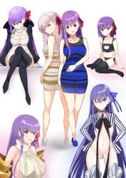  10s 6+girls adapted_costume aged_down alternate_costume aran_sweater backless_dress backless_outfit bare_back bb_(fate) bb_(fate/extra) bra breasts cable_knit cat_cutout cat_ear_panties cat_lingerie center_opening cleavage cleavage_cutout clone clothing_cutout crotch_plate dark_persona dark_sakura dress fate/extra fate/extra_ccc fate/stay_night fate_(series) frilled_bra frills hair_ribbon highres huge_breasts i.f.s.f large_breasts lingerie long_hair long_sleeves looking_at_viewer matou_sakura meltryllis_(fate) meme meme_attire multiple_girls naked_sweater open-chest_sweater panties passionlip_(fate) purple_eyes purple_hair red_eyes revealing_clothes ribbed_sweater ribbon sideboob smile sweater sweater_dress the_dress_(meme) thighhighs turtleneck turtleneck_sweater underwear very_long_hair virgin_killer_sweater white_hair 