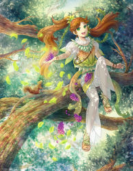  :d bad_id bad_pixiv_id bangle bracelet brown_hair food fruit grapes green_eyes in_tree inomarii jewelry open_mouth original see-through sitting sitting_in_tree smile solo squirrel tree twintails 