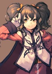 00s 1girl anise_tatlin black_hair bow brown_eyes gloves hair_ribbon highres junwool long_hair ribbon simple_background sketch smile solo tales_of_(series) tales_of_the_abyss twintails white_gloves yellow_bow rating:Sensitive score:11 user:danbooru