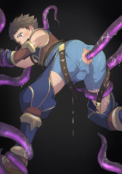 1boy anal anus ass beitemian blush brown_hair bulge crotch highres male_focus male_penetrated nintendo restrained rex_(xenoblade) shota slime sweat tentacles tentacles_on_male torn_clothes wince xenoblade_chronicles_(series) xenoblade_chronicles_2 rating:Explicit score:72 user:harucho