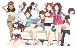  2020 6+girls absurdres adjusting_clothes adjusting_headwear alola_mother ass bandana baseball_cap beanie bike_shorts black_panties black_thighhighs blue_(pokemon)_(cosplay) blue_hair bracelet breasts brown_hair caroline_(pokemon) cleavage cleavage_cutout closed_eyes clothing_cutout collarbone cosplay couch covered_erect_nipples creatures_(company) dark-skinned_female dark_skin dawn_(pokemon) dawn_(pokemon)_(cosplay) delia_ketchum galar_mother game_freak glasses gloria_(pokemon) gloria_(pokemon)_(cosplay) grace_(pokemon) green_(pokemon) hair_bun hair_ornament hair_ribbon hair_tie hairband hairclip hand_on_own_hip hat highres hilda_(pokemon) hilda_(pokemon)_(cosplay) jacket jewelry johanna_(pokemon) johto_mother large_breasts licking_lips long_hair lyra_(pokemon) lyra_(pokemon)_(cosplay) mature_female may_(pokemon) may_(pokemon)_(cosplay) midriff miniskirt mother_(pokemon) multiple_girls navel nintendo open_mouth panties parted_lips poke_ball pokemon pokemon_(anime) pokemon_(classic_anime) pokemon_bw pokemon_bw2 pokemon_dppt pokemon_hgss pokemon_rgby pokemon_rse pokemon_rse_(anime) pokemon_sm pokemon_swsh pokemon_xy r3dfive red_footwear red_hair red_lips red_skirt ribbon rosa_(pokemon) rosa_(pokemon)_(cosplay) sandals selene_(pokemon) selene_(pokemon)_(cosplay) serena_(pokemon) serena_(pokemon)_(cosplay) shirt short_hair shorts single_hair_bun sitting skirt slippers smile socks tagme thighhighs tied_shirt tongue tongue_out torn_clothes trait_connection underwear unova_mother_(bw) unova_mother_(bw2) unworn_hat unworn_headwear v vest visor visor_cap  rating:Questionable score:257 user:Petroviche