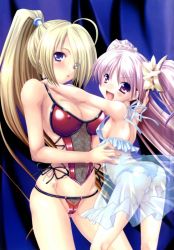  2girls age_difference ass blonde_hair blue_eyes blush brandish brandish_(h_manga) breasts couple dress hair_over_one_eye happy height_difference loli long_hair multiple_girls nipple_slip nipples official_art onee-loli open_mouth panties pink_eyes pink_hair ponytail rusty_soul see-through sundress thong twintails underwear white_panties yuri  rating:Questionable score:68 user:Chisame_Tenshi