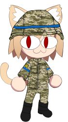  camouflage cat highres melty_blood neco-arc propaganda soldier third-party_edit tsukihime ukraine ukraine_army ukrainian_flag  rating:General score:12 user:lelouchvibritannia