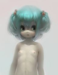  10s 1girl :o bad_id bad_pixiv_id breasts female_focus final_fantasy final_fantasy_xiv green_hair hair_bobbles hair_ornament kawashiro_nitori lalafell loli navel nipples nude shiratsuyu_mone short_hair small_breasts solo square_enix touhou twintails two_side_up upper_body  rating:Questionable score:82 user:danbooru
