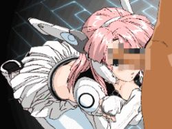  1boy 1girl animated animated_gif blush breasts censored cum cum_in_mouth cum_on_hair deepthroat ejaculation facial fellatio hand_on_head hetero kneeling large_breasts long_hair lowres miniskirt mosaic_censoring nipples oral penis pink_hair rape robot_ears skirt yume_tenshi_r  rating:Explicit score:137 user:aerd