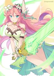  dragalia_lost dress fairy fairy_wings green_dress highres notte_(dragalia_lost) pink_hair pout ragnaveldt wings  rating:Sensitive score:11 user:VoidAnon