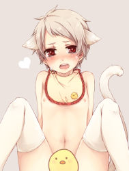  1boy animal_ears axis_powers_hetalia bad_id bad_pixiv_id blush censored heart looking_at_viewer male_focus navel nipples novelty_censor open_mouth prussia_(hetalia) red_eyes short_hair shota simple_background solo tail tears thighhighs tobi_(one)  rating:Questionable score:36 user:danbooru