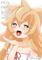 1girl blonde_hair blue_eyes borrowed_character bright_pupils giant giantess happy_birthday long_hair noneto open_mouth original simple_background solo_focus teeth tongue tongue_out twitter_username uvula vore white_background rating:Questionable score:11 user:Dweenie
